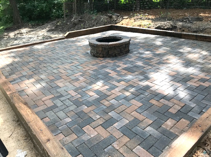 Landscaping and Fire Pit Construction